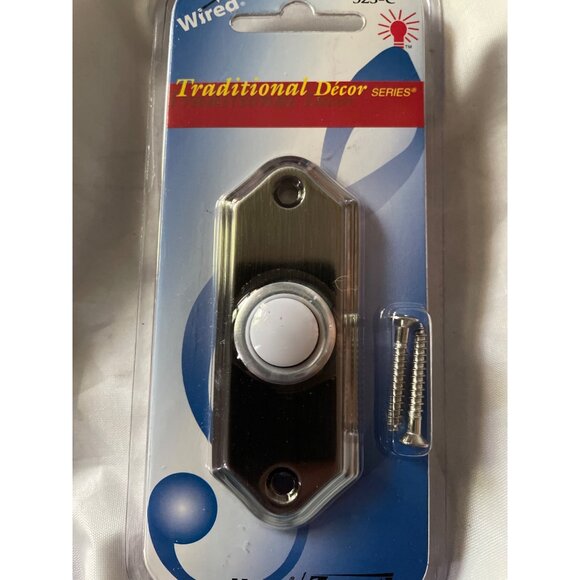 Heath/Zenith Wired Lighted Pewter Finish Doorbell Push Button 923-C - Picture 11 of 15
